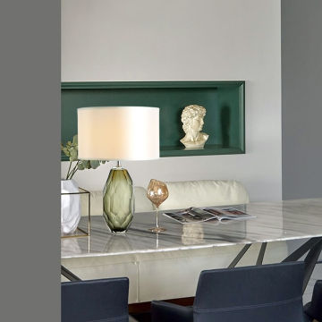 Table Lamp For Hotel Room Beehive Texture dark green glass body Table lamp Factory