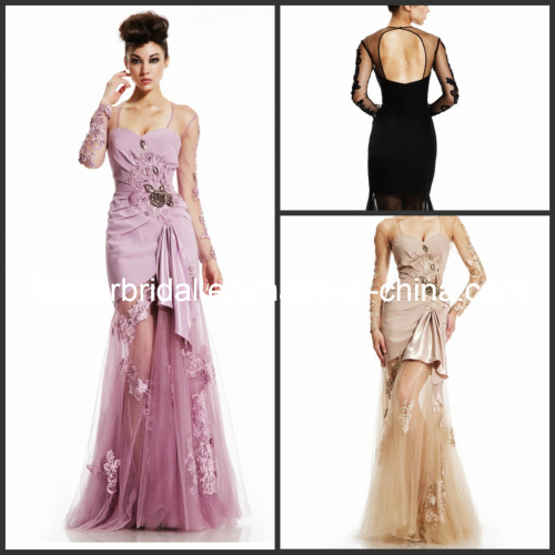 Long Sleeves Party Evening Dress Lace Tulle Prom Cocktail Dress E13266