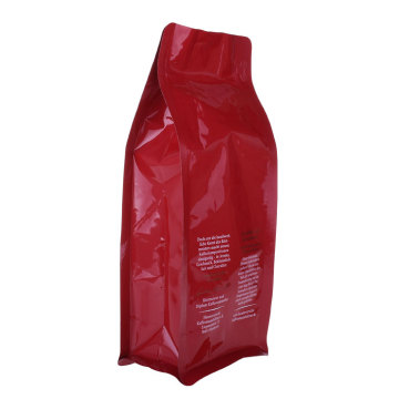 Bolsas Ziplock de bolsillo Bolsas inferiores de la caja Bolsa de café de plástico de color rojo