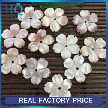 Shell flower carving natural sea shell jewelry pink shell flower pendant