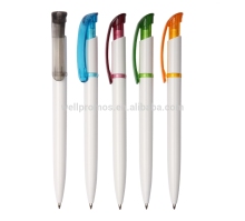 Simple design white plastic ballpoint pen