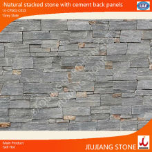 natural slate stacked stone panel wall cladding