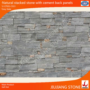 natural slate stacked stone panel wall cladding