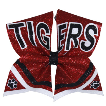 Tiger Silver Glitter lớn Cheer Hair nơ