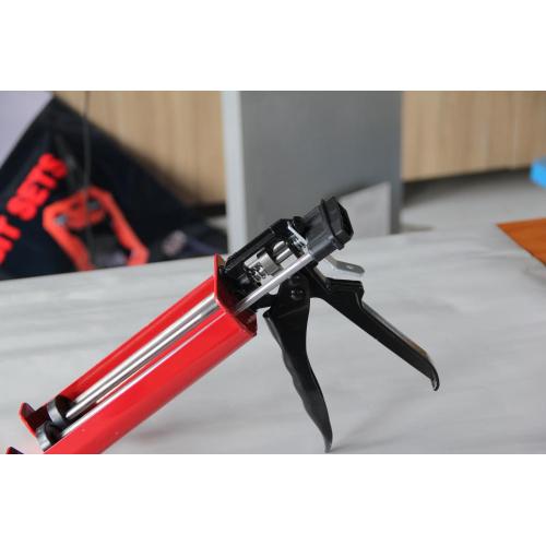 9inch double tube steel caulking gun red