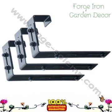 Black deck railing bracket for window box