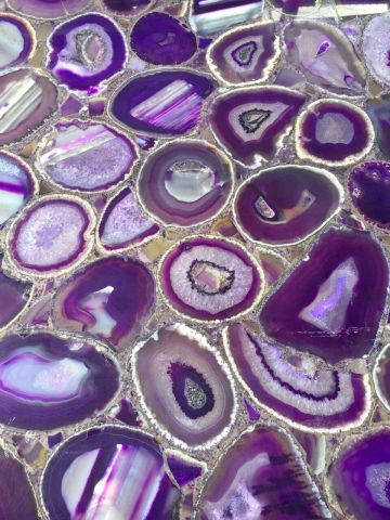 purple agate side table semi precious stone