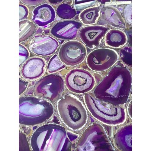 purple agate side table semi precious stone