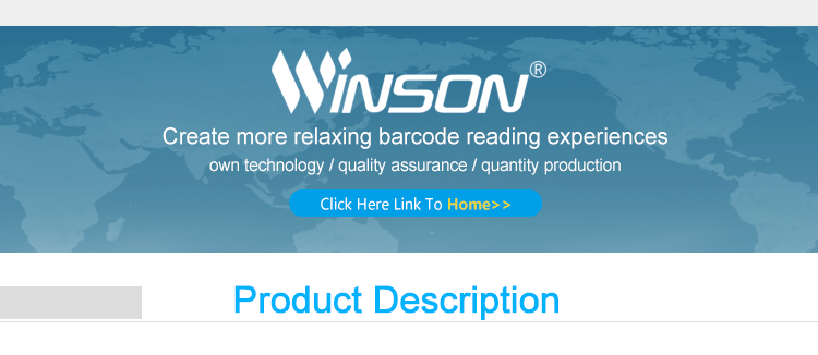 Winson سطح المكتب باركود ماسح الضوئي القارئ لماسحة الباركود Supermarket Cashier Scanner 2D 1D