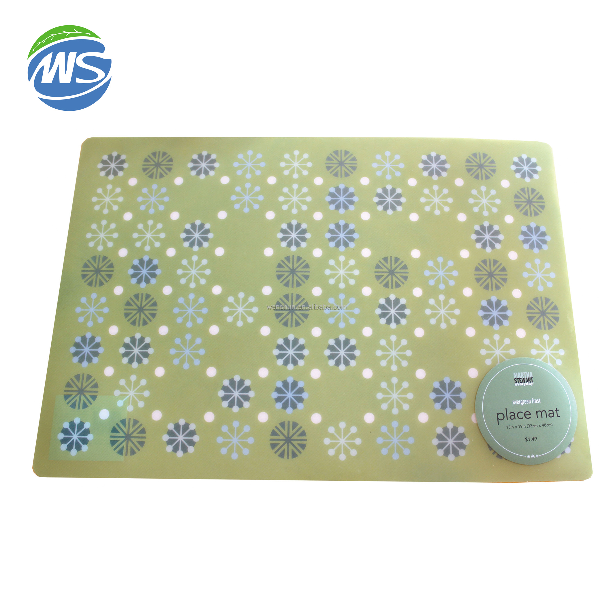 Custom Design Decoration 100% Food Grade 12" X 18" Square Kitchen Table Mat