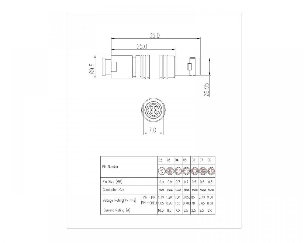 M9 Self-Lock Male Connector Solder Type