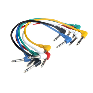Set of 6pcs Guitar Effect Pedal Cable Colorful Guitar Patch Cables Angled for Guitar Effect Pedals