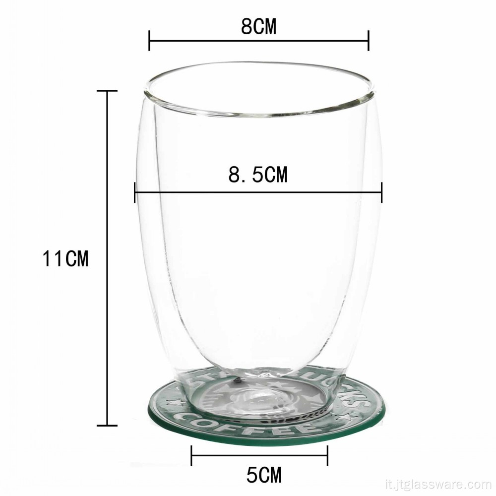 Tazza da caffè in vetro borosilicato alto