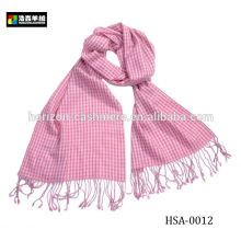Pink Pin Check Fringe Scarf, Lovely Warm Winter Scarf