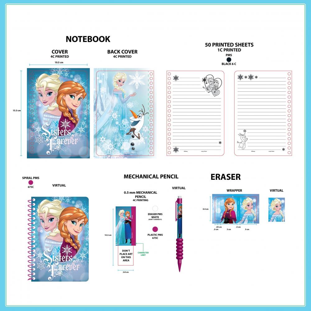 Disney Frozen Opp Bag Packing 2 Pcs Stationery Set 2