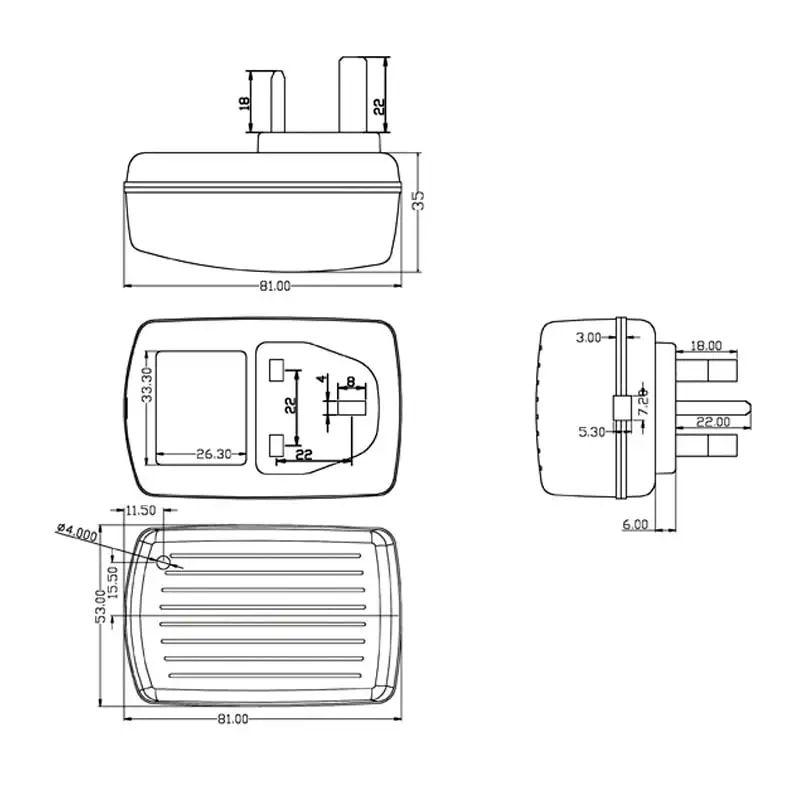 6-10 Cells 7.2-12V NiMH NiCd Battery Pack Wall Charger (9-15V 1A)