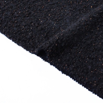 Premium Black Woven Fleece Fabric with Silver Lurex