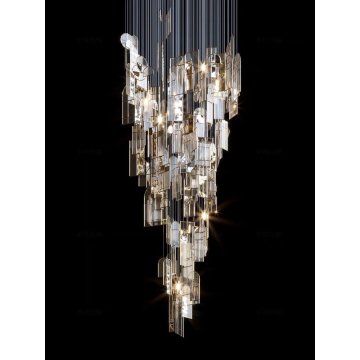 Pendant à lustre en cristal moderne personnalisable Lumière