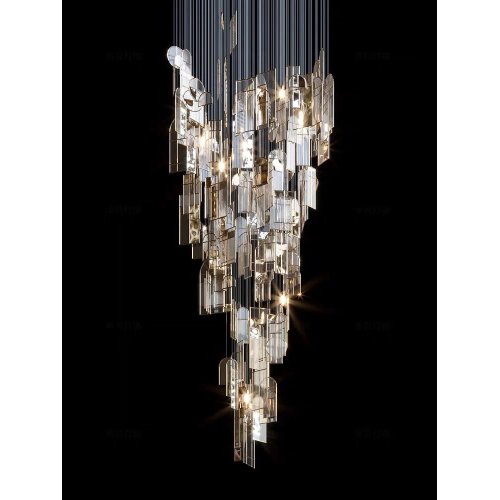 Pendant à lustre en cristal moderne personnalisable Lumière