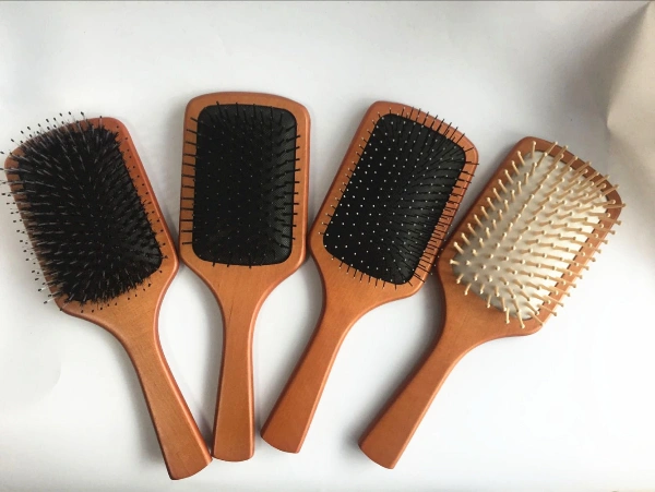 Wooden Grooing Paddle Hair Brush for Scalp Massage