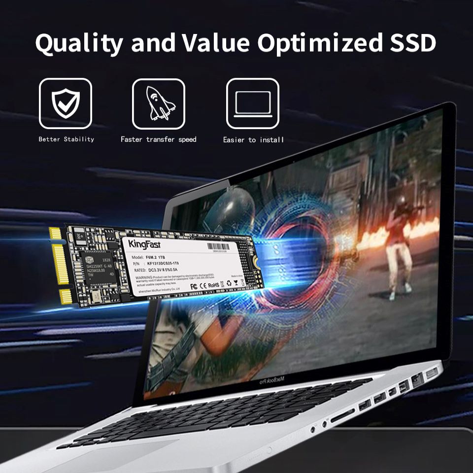 Kingfast SSD Factory 128GB 256GB 512GB SSD M.2 2280 NVMe PCIe Hard Drive 512GB SSD