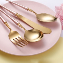 Nordic Style Luxury gold Flatware Set Matte Silverware