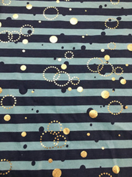 Cotton Print Jersey with Gold Foil
