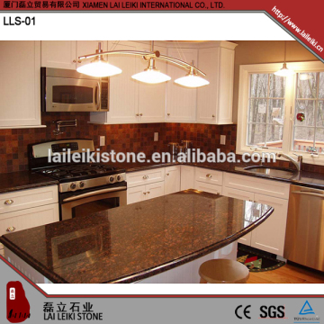 Popular sales polished Tan Brown smooth edge kitchen countertop