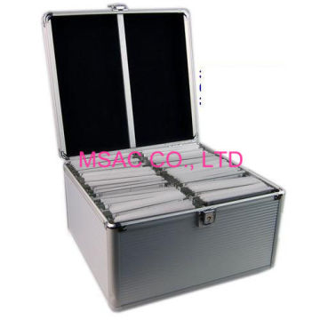 Lightweight Aluminum Cd Dvd Storage Carrying Case / 200 Cd Cases , Silver