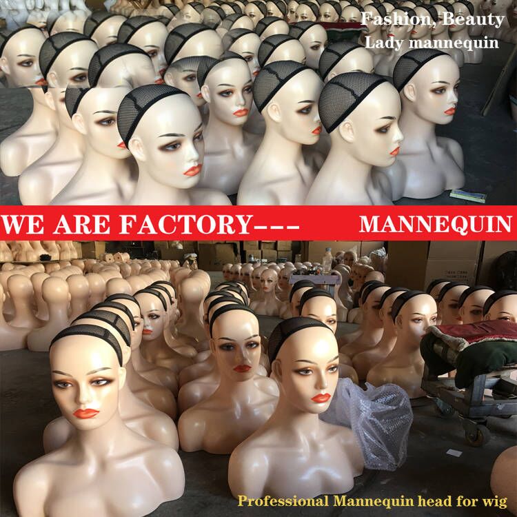 Wholesale Head mannequin with bust wig headstand for wigs display making styling and jewelry display mannequin with shoulder