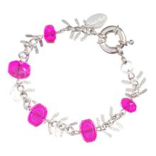 Designer with pink resin platinum bracelets for women