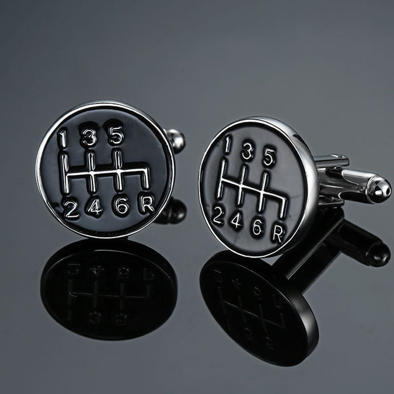 Car enthusiast jewelry mini steer wheel silver cuff links mens cufflinks luxury gifts for boys