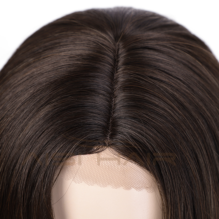 Ombre Brown Curly Wave Hot Selling Wholesale Cheap Vedor Swiss Lace Synthetic Hair For Black Women Lace Front Wig