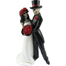 Halloween gotische liefhebbers romantische bruid en bruidegombeelding