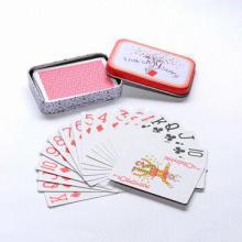 Poker cards in tin box