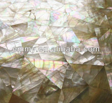 Yellow lip mother of pearl seashell mosaic crazy crackle