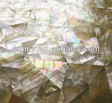 Yellow lip mother of pearl seashell mosaic crazy crackle