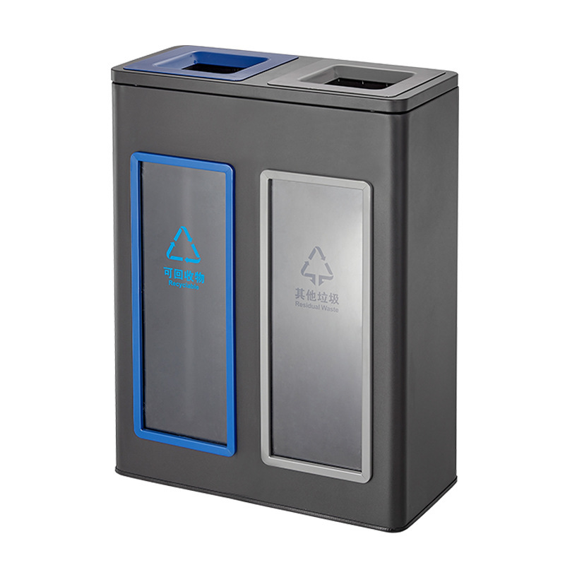Wholesale Commercial Creative Square Metal Waste Bin For Shopping Mall