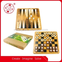wooden travel Backgammon & chess game set
