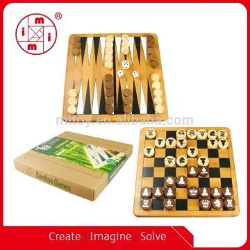 wooden travel Backgammon & chess game set