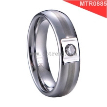 Tungsten band inlay zircon jewelry