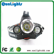 zoomable super bright strong power 3000 lumens led headlamp outdoor rechargeable head light to wear with 18650 battery