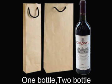 Rope Handle kraft paper wine Bag