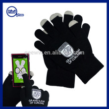 Promotional winter fashion three finger touchscreen magic iphone gloves polyester acrylic knitted gloves