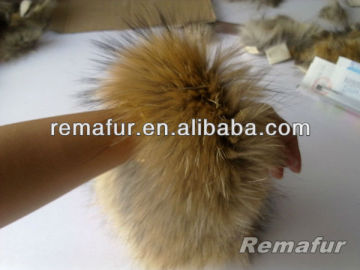 Luxury 100% real raccoon fur pelts for cuffs