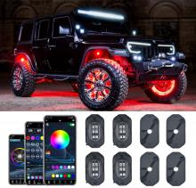 Pods LED waterproof rock light RGB multicolor APP blueteeth control car underbody rgb led rock light Led Rock Light Rgb