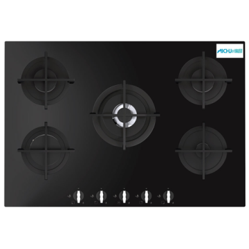 Five Burner Gas on Glass Hob In India