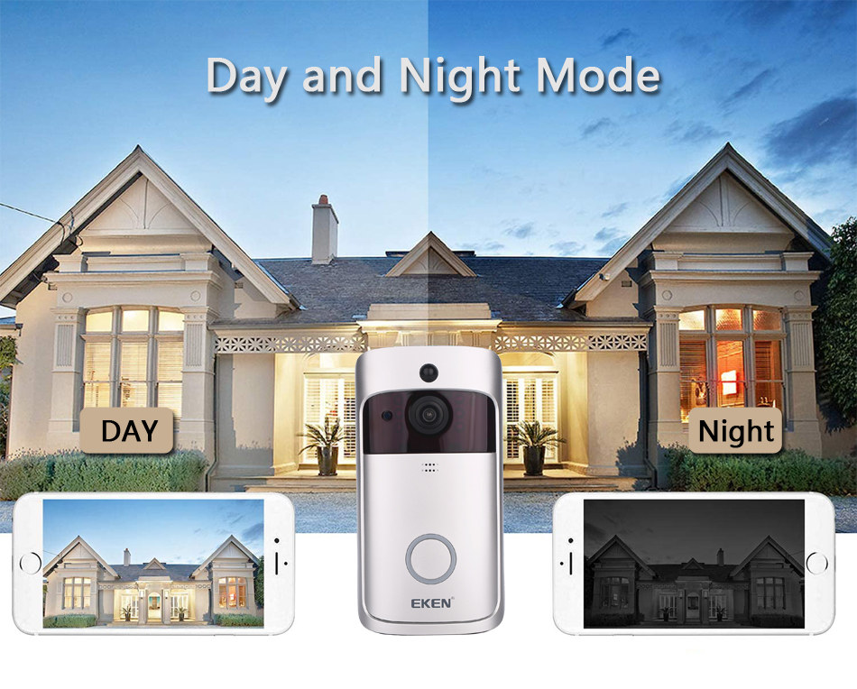 EKEN V5 WIFI Doorbell Smart IP Video Intercom Video Door Phone Door Bell Camera For Apartments IR Alarm Wireless Security Camera