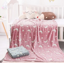 Glow in the Dark Soft Kids Blanket with Cute Pattern for Night Light