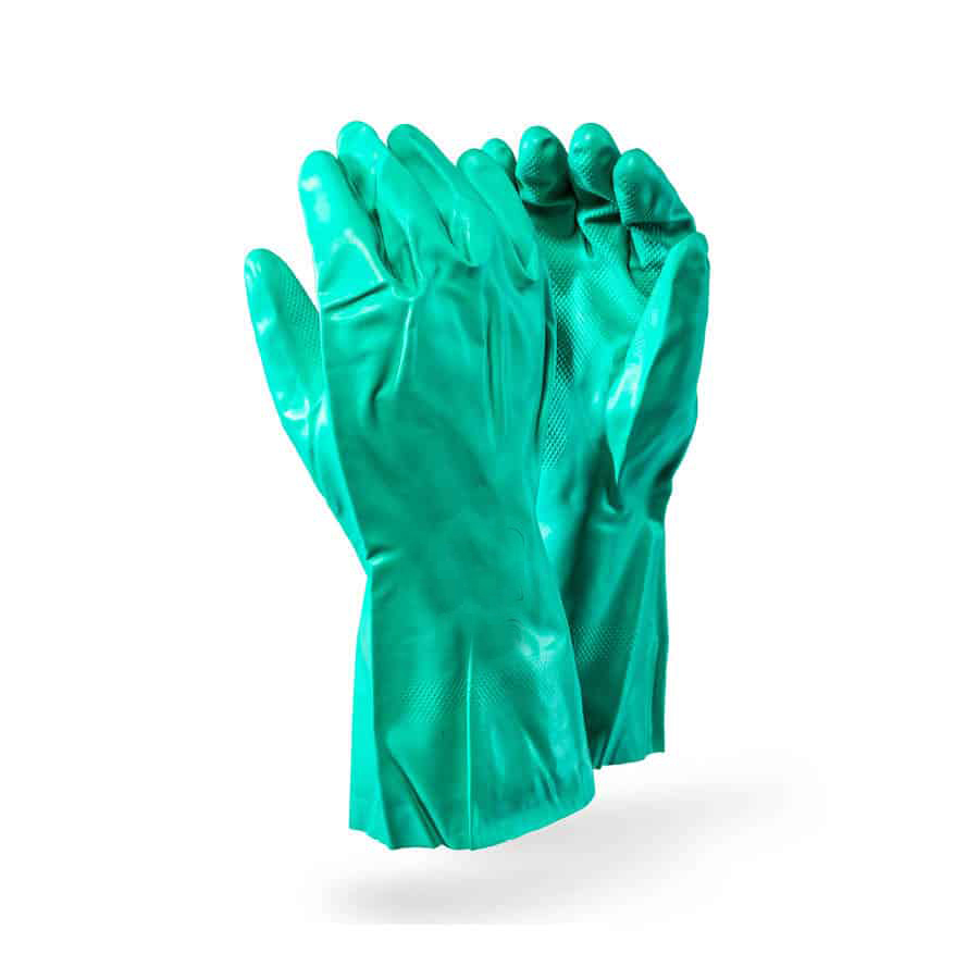 Guantes químicos industriales verdes